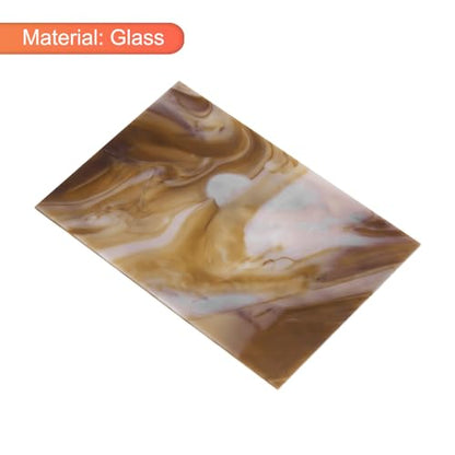 2 Pcs Stained Glass Sheet Mosaic Tile 7.9 Inch x 5.9 Inch Brown Stained Glass Sheets for Crafts DIY Art Project