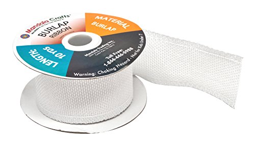 2 Inch Wide White Burlap Ribbon (120 Foot)
