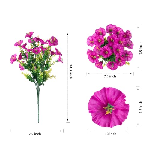 Artificial Flowers Fake Plants for Outdoors Decoration (12 Count)