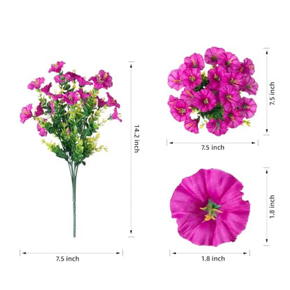 Artificial Flowers Fake Plants for Outdoors Decoration (12 Count)