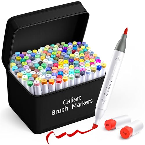 168 Colors Alcohol Markers Brush Tip & Chisel (168 Count)