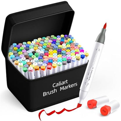 168 Colors Alcohol Markers Brush Tip & Chisel (168 Count)