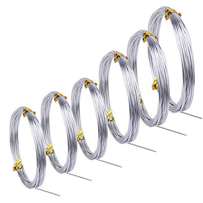 6 Rolls Silvery DIY Craft Art Aluminum Wire
