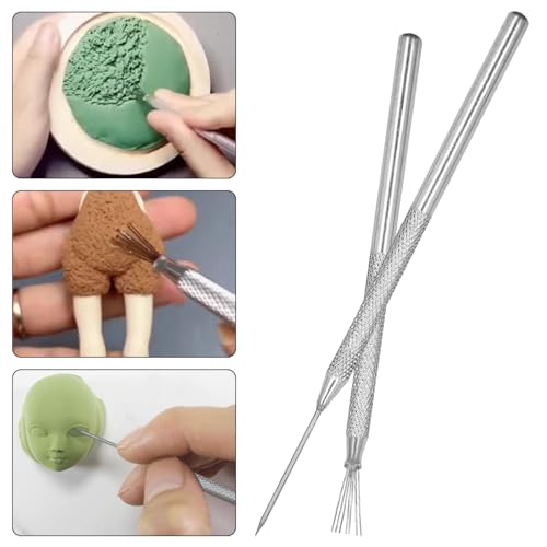 2 Pcs Clay Cutter Wires + 1 Clay Ceramic Needle + 1 Feather Wire Texture Detail Tools