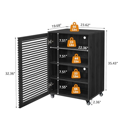 5 Tier AV Media Cabinet with Grille Door