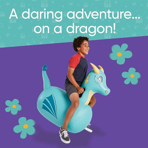 Hop N Go Inflatable Blue Dragon Bouncy Riding