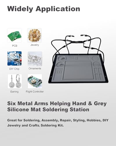 2-in-1 Helping Hands Soldering Station Kit with Silicone Soldering Mat