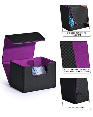 MTG Deck Box Holds 120+ Single Sleeved Cards Commander Deck Box