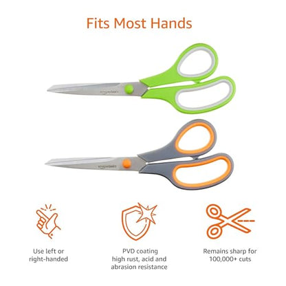 Multipurpose Stainless Steel Scissors for Office (2 Count)