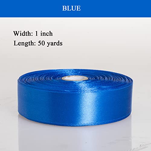 1 Inch Royal Blue Solid Satin Ribbon for Gift Wrapping