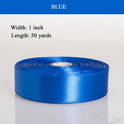 1 Inch Royal Blue Solid Satin Ribbon for Gift Wrapping