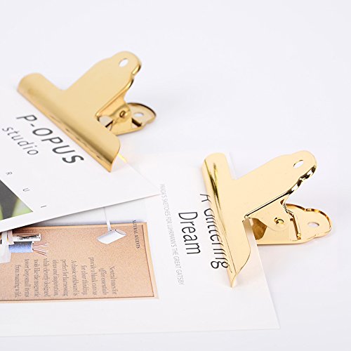 Gold Metal Bulldog Paper Clips (3 Count)