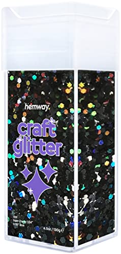 Craft Glitter Shaker Black Holographic 110g Super Chunky (3.9 Ounce)