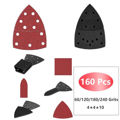 160pcs Sandpaper for Skil Detail Sander