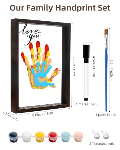 11Pcs Family Handprint Kit DIY Hand and Footprint Casting Kit with Keepsake Photo Frame