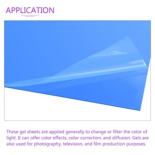 10Pcs Correction Gel Light Filter Overlay Transparent Plastic PVC Sheets Blue for Photo
