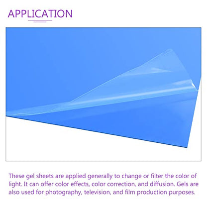 10Pcs Correction Gel Light Filter Overlay Transparent Plastic PVC Sheets Blue for Photo