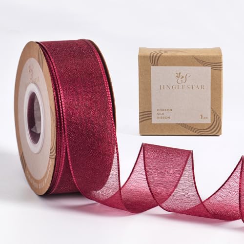 1 Inch Wide Sheer Chiffon Ribbon (75 Foot)
