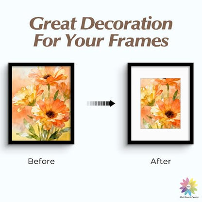 Mat Board Center 50 Pack 11x14 Picture Mat for 8x10 Photo White (50 Count)