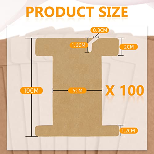 100 Pcs Ribbon Organizer Cardboard Ribbon Bobbin
