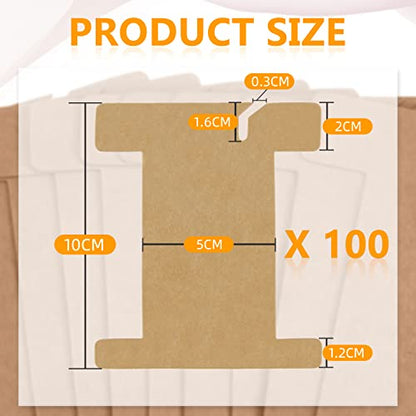 100 Pcs Ribbon Organizer Cardboard Ribbon Bobbin