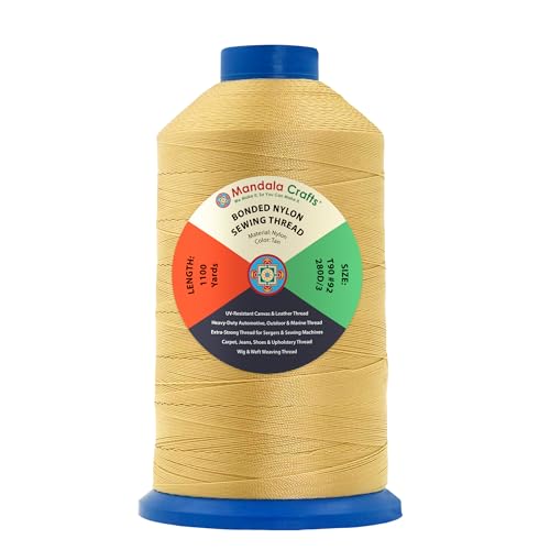 Size 92 280D T90 Tan Bonded Nylon Thread (3750 Foot)
