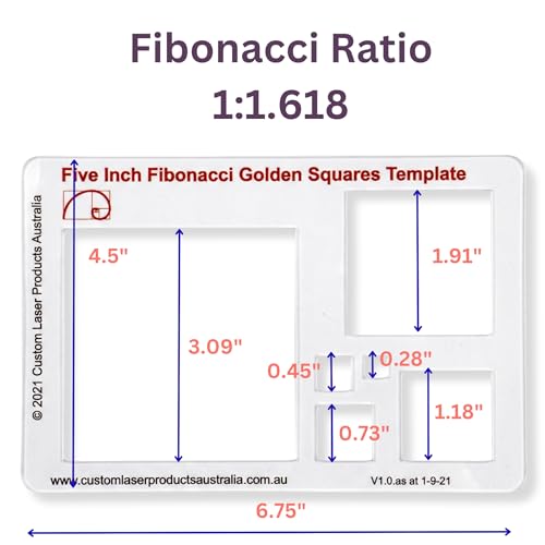 Fibonacci 5" Square Drawing Template