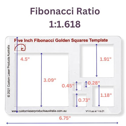 Fibonacci 5" Square Drawing Template