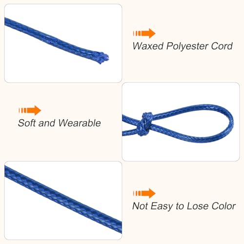 Waxed Cord 3mm Waxed Polyester Cord 44 Yard Wax String for Bracelet Making