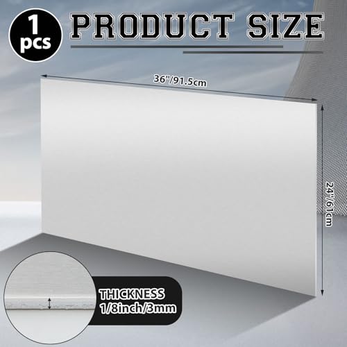 1 Pack 5052 Aluminum Sheet Metal 24" x 36" Aluminum Plate 1