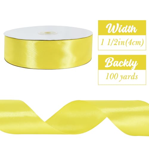 100 Yard Light Yellow Satin Ribbon 1