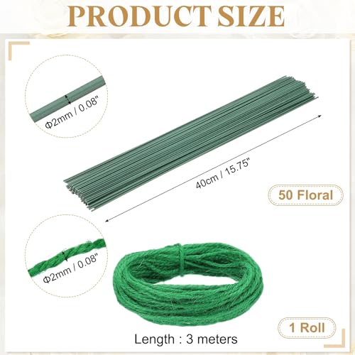 50Pcs 2 Gauge Floral Wire (50 Count)