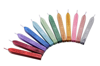 12Pcs Sealing Wax Sticks with Wicks for Wax Seal Stamp (12 Count)