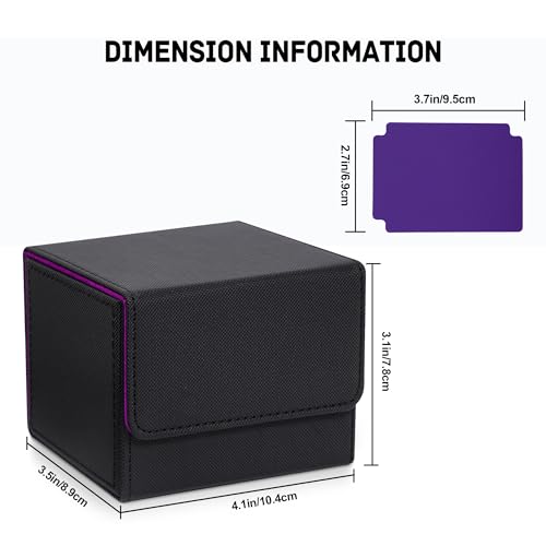 4PCS MTG Deck Box Holds 120+ Single Sleeved Cards Commander Deck Box (4 Count)