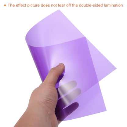 4Pcs A4 Gel Light Lighting Filter Overlay Transparent Color Correction Plastic Vinyl PVC Sheets Photography Television Purple (4 Count)