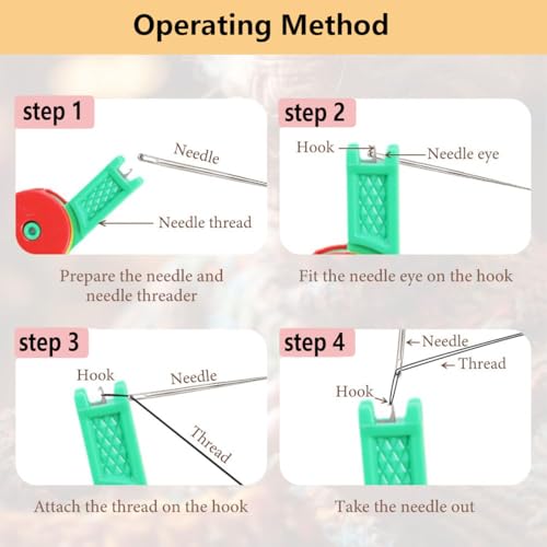 Automatic Needle Threader Set New Sewing Machine Accessories Plastic Auto Needle Threading Device Gifts for Mom and Neighbours (17 Count)