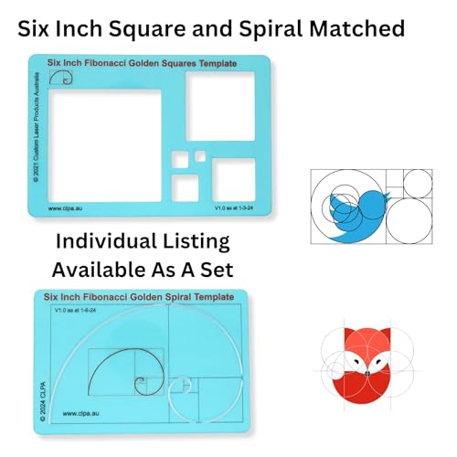 Fibonacci 6" Spiral Drawing Template