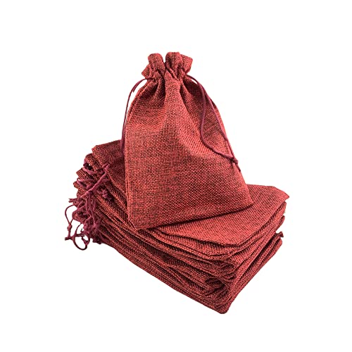 Pack of 25 Burlap Gift Bags with Drawstring Linen Jewelry Pouches Wedding Hessian Jute Bags for Birthday Jewelry and Treat Pouches Party Wedding Favors Gift Art and DIY Craft