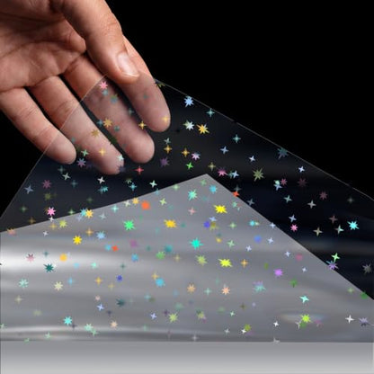 36 Sheets Holographic Sticker Paper Transparent Holographic Laminate Sheets (36 Count)
