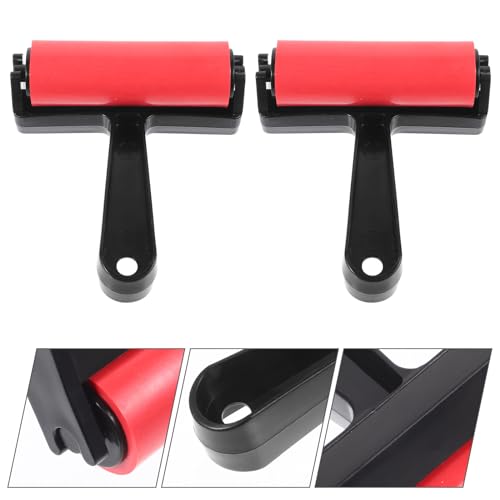 10 Pcs Red Roller Mini Tools Hand Tools Tools Printmaking Brayer Hard Rubber Applicator DIY Craft Brush Manual Rubber Roller Small Brayer Painting Roller Ryle Plastic Ink