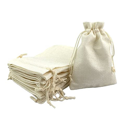 Pack of 25 Burlap Gift Bags with Drawstring Linen Jewelry Pouches Wedding Hessian Jute Bags for Birthday and Treat Pouches Party Wedding Favors Gift