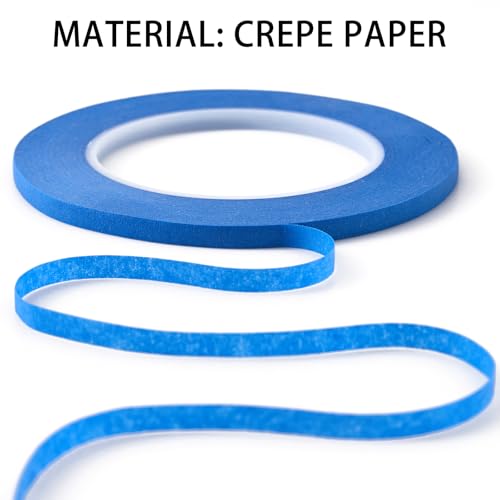 2 Pack 1 4" inch x 60yd Blue Painters Tape Easy Removal Thin Narrow Finishing Masking Tape Painting Tape Wall Tape (180 Foot)