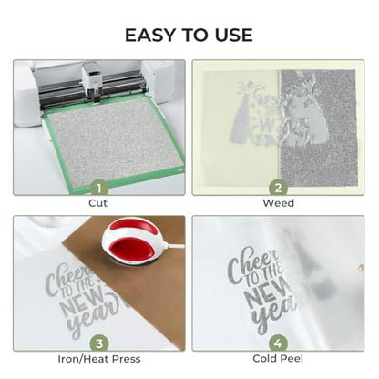 Silver Glitter HTV Heat Transfer Vinyl