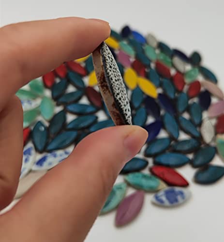 500g 1.1lb Random Color Irregular Ceramics Mosaic Tiles (16 Ounce)