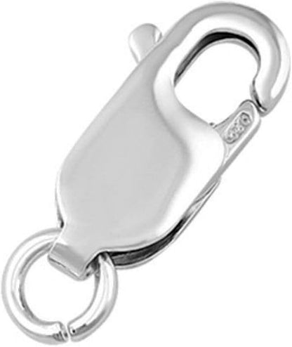 2pcs Adabele Authentic Sterling Silver 10mm (0.39 Inch) Small Italian Rectangle Lobster Trigger Clasps Open Jump Ring Hypoallergenic Nickel Free for DIY Jewelry Making SS25-BB