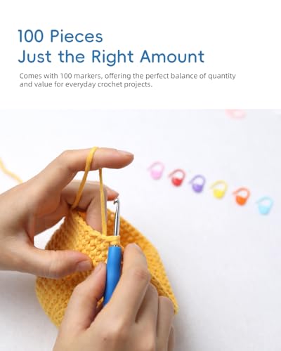 100PCS Crochet Stitch Markers by Flickzo (100 Count)