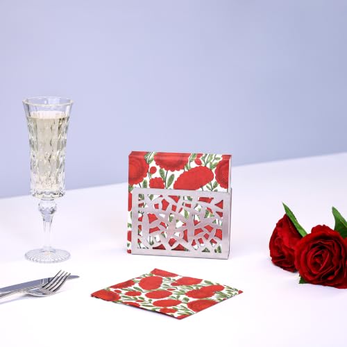 Burgundy Camellia Napkins 3 (80 Count)