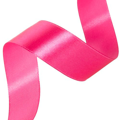 1 Inch Rose Red Solid Satin Ribbon for Gift Wrapping