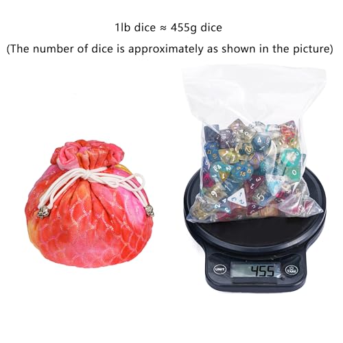 Large DND Dice Bag with Pockets Orange Storage Bag for D&D RPG Game (21 Ounce)