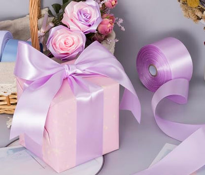 2 Inch Lilac Solid Satin Ribbon for Gift Wrapping
